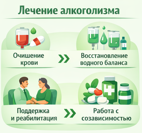 лечение алкоголизма в Благодарном этапы